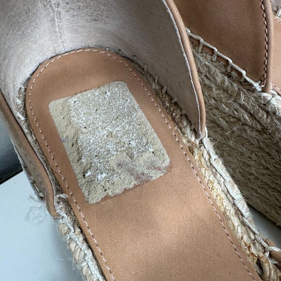 Marc Fisher Cute Tan Adalyne Platform Leather Open Toe Espadrille Wedges 7.5 - Picture 8 of 16